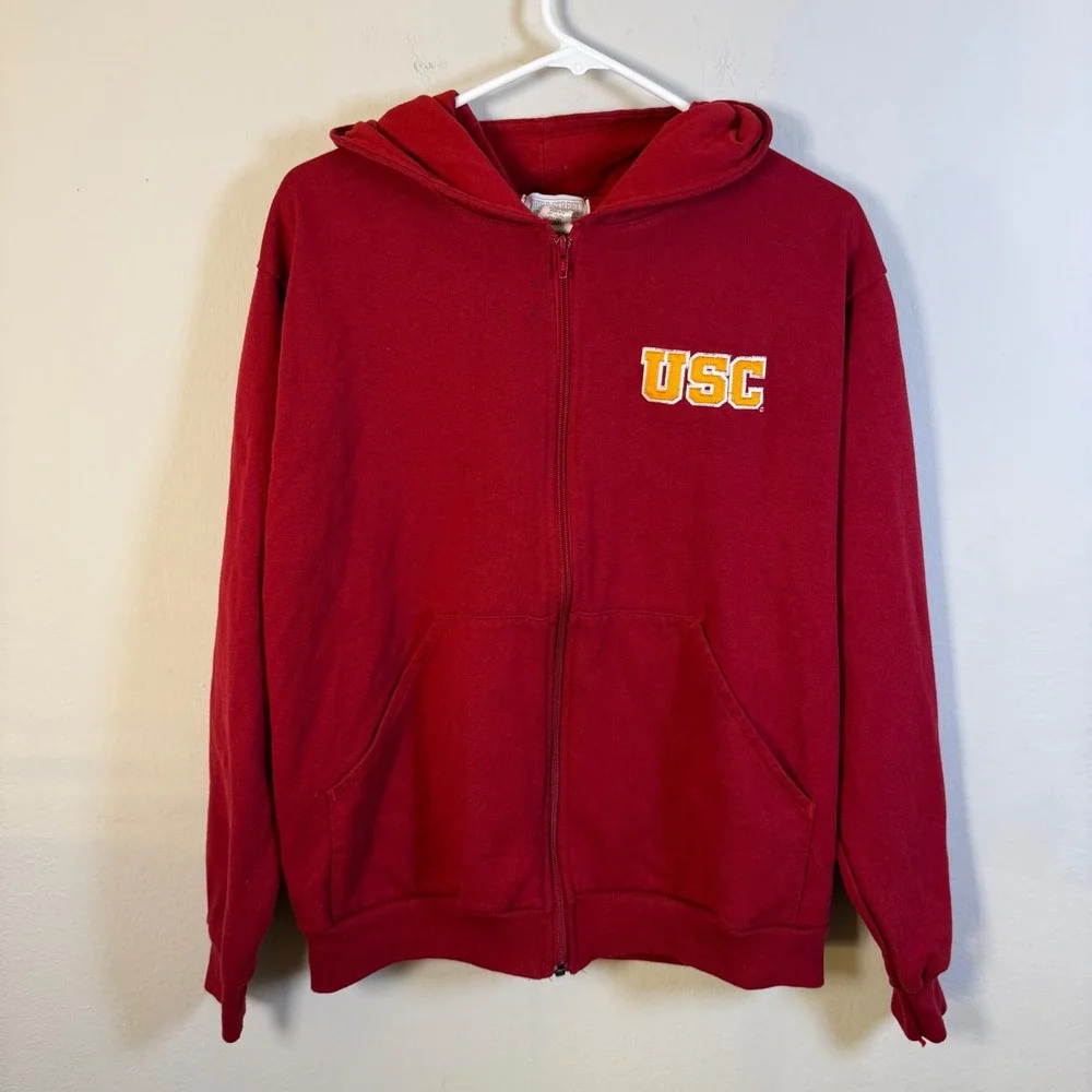 Third‎ Street USC Trojans Youth XL Full Zip Hoodie Red 665NS Made in USA